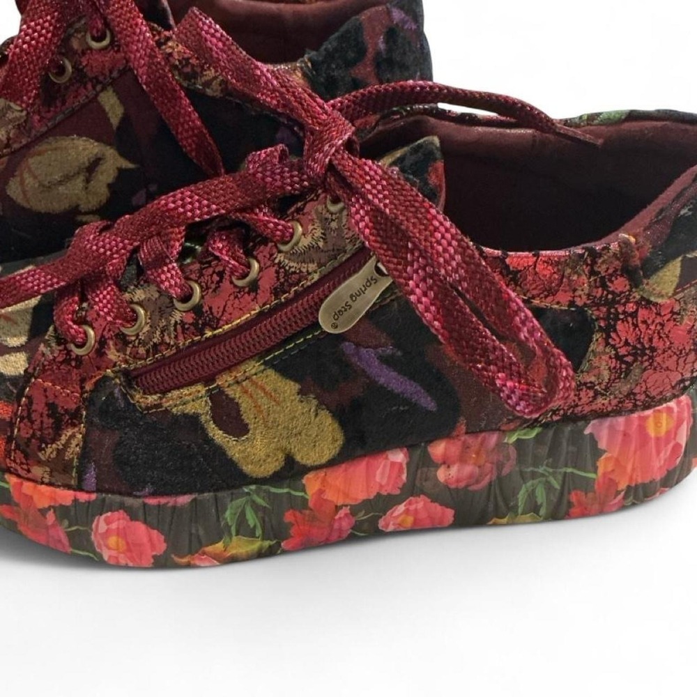 Spring Step L'Artiste Dallyn‎ Sneakers Womens 38 Red Multi Floral Excellent Boho